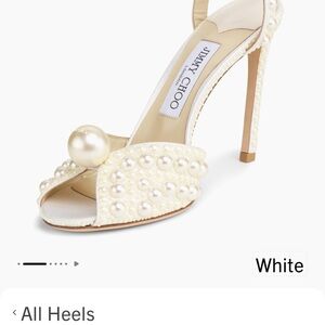 Jimmy Choo Cream Pearl Embellished Heels